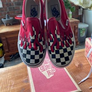 New vans! Checkered with flames